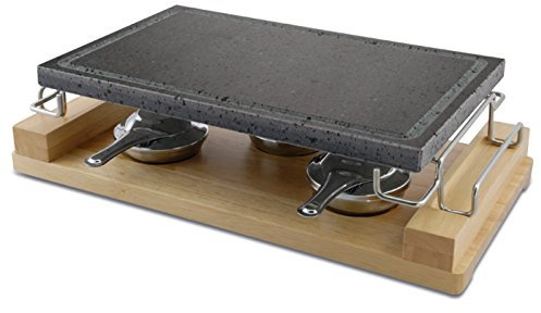 Ilsa Lava Stein Griddle Set 8-teilig rechteckig 37 x 23 cm Modern Grau Grillplatte