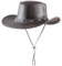 Pfiff 101003 Westernhut Texas, Cowboyhut, Western Cowboy Cowgirl, Rindleder Braun Unisex S (56cm)