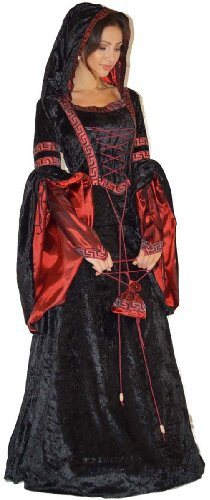 MAYLYNN Vampir Kostüm Gothic Hexe Mittelalter Halloweenkostüm, Doppelgrößen:Gr. S/M ca. 36 38