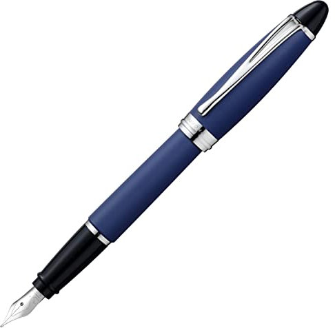 Aurora B10-BE EF, Extra Fine Point, IPsilon Fountain Pen, Satin Blue, Double Use Type, Genuine Import
