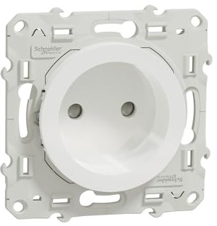 Schneider Electric - Odace, prise de courant 2P Blanc, à vis, connexion rapide - S520033
