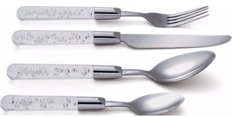16 Piece Luxury Clear Bubble Stainless Steel Cutlery Set- Reduced!