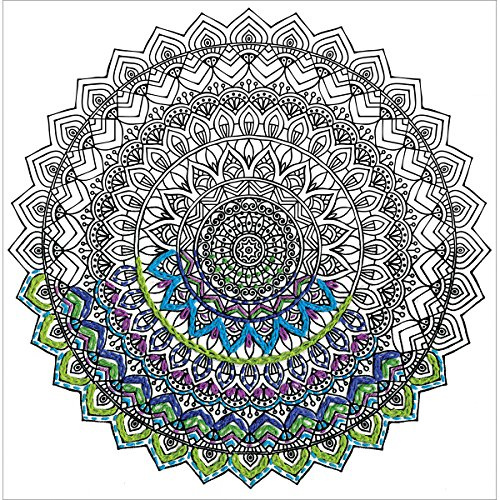 Tobin Zenbroidery Stamped Embroidery 10X10-Mandala,White, 10 x 6.38 x 0.13