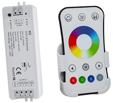 Planetitaly Centralina Controller RF 15A 3 canali per striscia led rgb faretto lampada led wireless telecomando touch