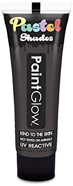 PaintGlow, Neon UV Face & Body Paint, Pastel Colours, Black, 13ml