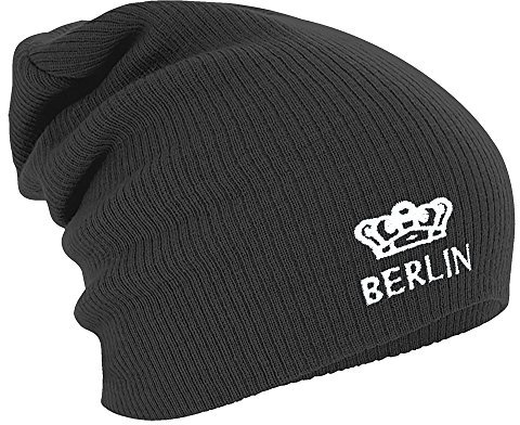 Fan-O-Menal Textilien Longbeanie Slouch-Beanie Wintermütze Berlin Krone 55353 Farbe grau