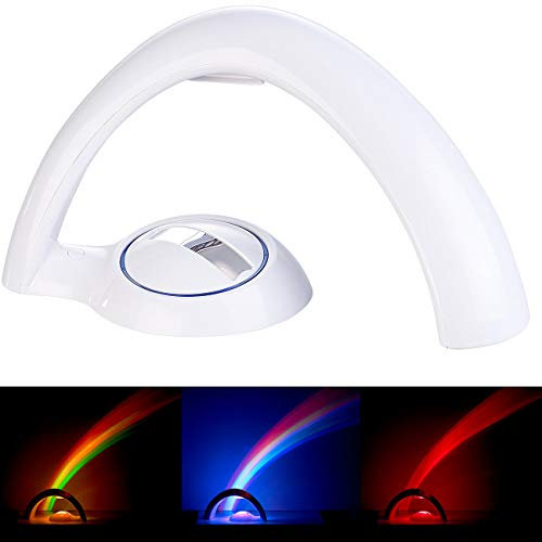 Playtastic Regenbogenlampe: LED-Regenbogen-Projektionsleuchte für Schlaf- und Kinderzimmer, Timer (Regenbogen Projektor, Lampe, Tischleuchte Batterie)