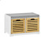 SoBuy FSR23-K-WN Banco Zapato Cómodo, Banco de Almacenamiento con Cojines y 2 Cubos, Zapatero de Entrada del Gabinete Dresser, 71 x 34 x 43 cm, ES