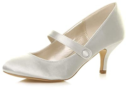 AJVANI Low Medium Heel Mary Jane Strap Party Evening Court Shoes Size 5 38