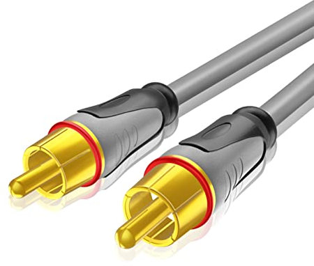 TNP - Cavo coassiale audio digitale RCA composito video (25 piedi) placcato oro doppio schermato RCA a RCA maschio connettori AV cavo cavo spina per S/PDIF Home Theater, HDTV e sistemi Hi-Fi (nero)