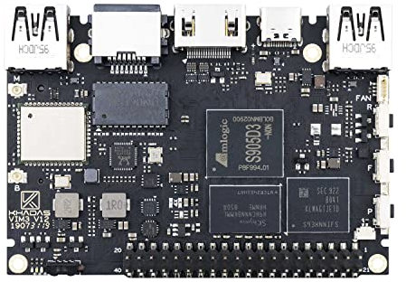 Khadas VIM3L Amlogic S905D3 Single Board Computer with 1.2 TOPS,16MB SPI Flash,MCU Programmable,4K playback at 75fps, Gigabit Ethernet with WOL, Bluetooth 5.0, DIY Home Theatre PC(VIM3L HTPC KIT)