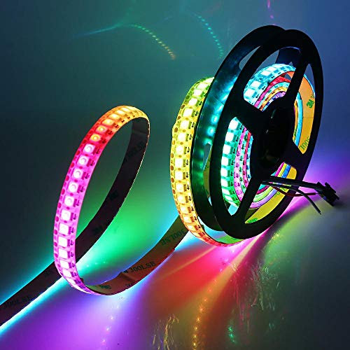 XUNATA LED Streifen WS2812B 5050 RGB 144LEDs/m Pixel Individuell Adressierbare Vollfarb LED Pixelstreifen Traumfarbe Lichtband (Wasserdicht IP67, 2M)