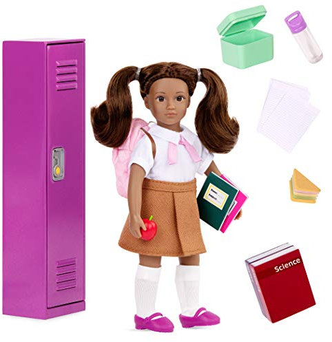 Lori - Jessalyns Schulschließfach-Set - Mini-Puppe & Schulspielset - 15-cm-Puppe mit Schließfach und Zubehör - Rucksack, Bücher, Lebensmittel - Spielset für Kinder - 3 Jahre +