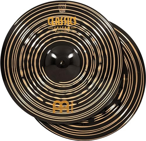 Meinl Cymbals Classics Custom Dark Piatto Hihat / Charleston Heavy 14 pollici (35,56cm) per Batteria - Coppia - Bronzo B12, Finitura Scura, Prodotto in Germania (CC14HDAH)