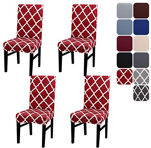 Aisprts Stuhlhussen 4er Set Stretch Stuhlhussen für Esszimmerstühle, Abnehmbarer Waschbarer Stühle Schutz Dekoration Stuhlbezug für Haus, Küche, Hotel, Restaurant, Bankett, Hochzeit, Party