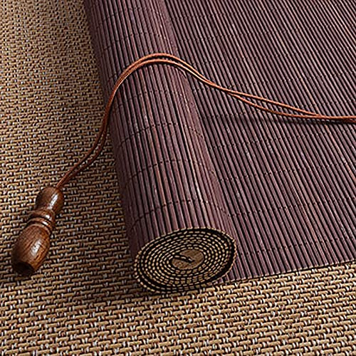 KDDEON Natural Purple Bamboo Roller Blinds,Home Decoration Blackout Breathable Privacy Roll Up Window Shade,Light Filtering Roller Shades,for Patio,Porch,Doors,Gazebo,Kitchen (70x150cm/28x59in)