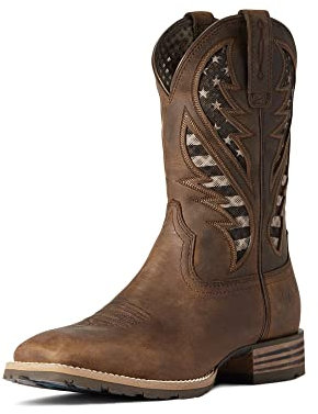 ARIAT Stivale Western Hybrid Venttek, Uomo, Marrone Invecchiato/Bandiera America, 40 EU Larga