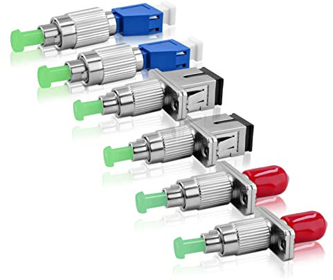 SKYSHL SM 9/125um (2*FC-SC+2*FC-ST+2*FC-LC) LWL Verbinder FC APC(Stecker) zu LC SC ST UPC(Buchse) Adapter Simplex Konverter Glasfaser Kupplungen für OTDR/OLS/OPM/VFL/Glasfaser(FAU6)