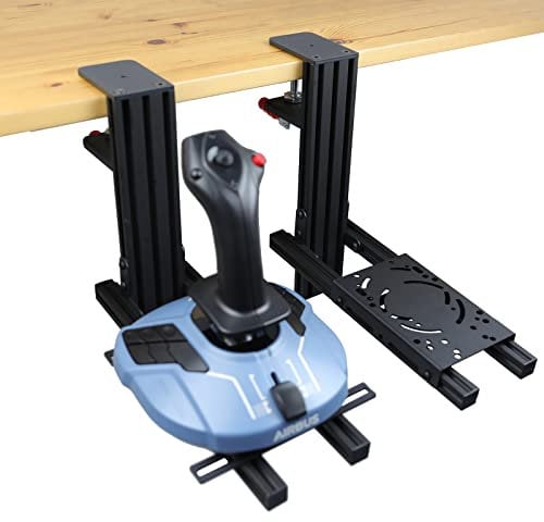HTLAKIKJ 2 Set Hotas Desk Mount for Flight Simulator Controls - Compatible with Thrustmaster, Logitech and VKB Flight Throttle and Joystick Hotas System Flight Sim Controller Holder