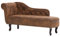 Hommdiy Chaiselongue Braun Wildleder-Optik Recamiere Couch Sofa Sessel Chaise Relaxliege Loungesofa Schlafsofa Liege Liegesessel Schlafcouch Bettsofa