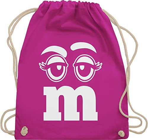 Turnbeutel Rucksack - & Fasching - Taschen - M und M Augen Karneval I Fastnacht I Fasnacht I Fasnet - Unisize - Fuchsia - gym bag festival karnevalsbeutel faschings mm juterucksäcke festivaltasche