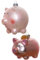 Set mit 2 geblasenen Glasschwein-Ornamenten für Weihnachtsbaum, hängende Glas-Sparschwein-Ornament und niedliches rosa Schwein-Ornament