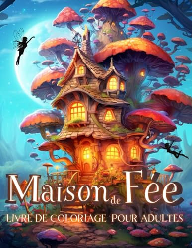 Maison de Fée Livre de Coloriage pour Adulte: Paysage Imaginaire -Coloriage Féérique - Monde Enchanté - 70 Maisons Fantasy à Colorier