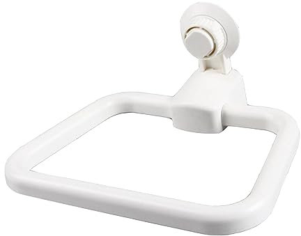 MagiDeal Suction Hanging Towel Rack, Hand Towel Holder No Drill Towel Hanger,Vacuum Suction Towel Holder for Wall Kitchen Bathroom Home, White