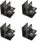 INCREWAY Glasklemme, verstellbare 90-Grad-Glas-Clips, Aluminiumlegierung, Glasregalhalterung, Glashalter-Anschluss für 14–16 mm dickes Glas, Schwarz, 4 Stück