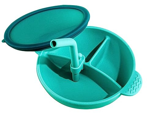 CIMAXIC Juego De Utensilios De Silicona Con Cuenco De Y Cuenco De Entrenamiento De Varias Rejillas Material Resistente