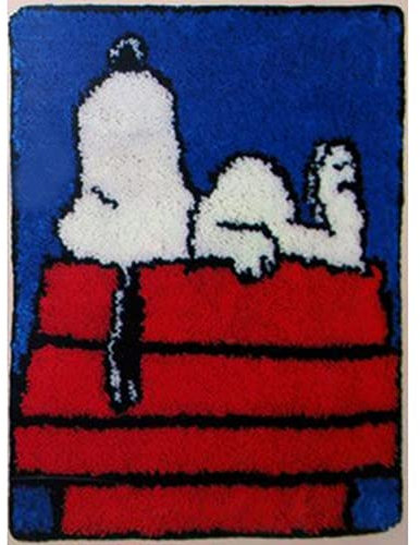 MIDUNU Knüpfhaken-Set Für Erwachsene, Weihnachten, Blauer Welpe, Knüpfkissen-Set, Kissenbezüge, Kissen-Stickerei-Set, Kreuzstich, Knüpfteppich-Haken Für Erwachsene Und Anfänger, 52 X 38 cm