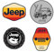 Jeep Wrangler YJ Vinyl-Aufkleber, rund, Performance-Teile und Streifen, 4 Stück