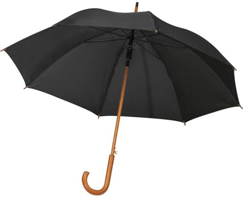 Automatik-Regenschirm mit Holzgriff / Farbe: schwarz