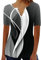 Sommer Tunika Tshirt Damen Elegant V-Ausschnitt Plissee Shirt Lässige Lose Kurzarm Tops Baumwolle Vintage Bluse Longshirt Feder Druck Sommershirts Oberteile befristetes Angebot