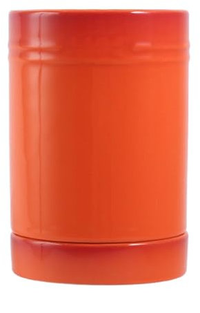 Dxcaicc Ceramic Cooking Utensil Holder for Kitchen Counter,Gradient Painting Stable Storage Organizer with Drain Tray,Large Capacity Ceramic Holder,Orange