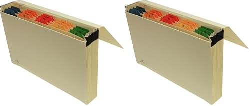 Cathedral Products | 19 Pocket Manila Expanding File with Lettered Tabs A-Z,Brown (Pack of 2)