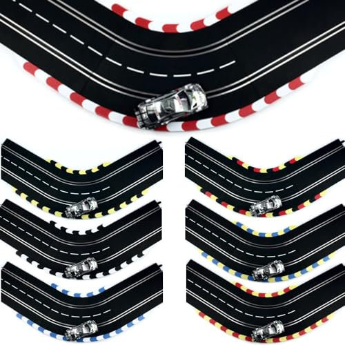 Overdrive-Racing 1m Curbs für Carrera Digital 124 132 Evolution - Kurven Geraden Randstreifen Zubehör, Set:Curbs Weiß 30 Stück