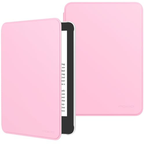 MoKo Étui Compatible avec 6 Kindle(11e Génération Modèle 2024/2022) & Version Internationale, Coque Légère avec Réveil/Sommeil Automatique pour Liseuse Kindle 2024 11e Gén, Bouquet Rose