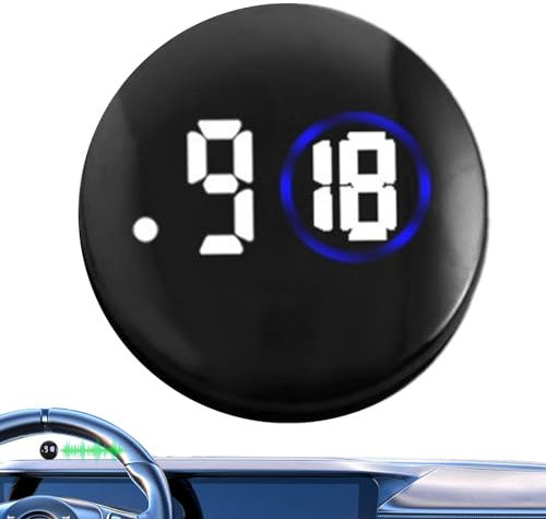 Orologio da auto a LED – Orologio digitale per auto da incollare, orologi da moto a batteria | orologio luminoso touch screen orologio da auto multifunzionale per cruscotto