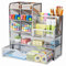 Marbrasse Organizer Scrivania in Rete,Porta Penne per Scrivania,Multifunzione Organizer da Cassetti per Casa Ufficio Cancelleria(Argenteo)