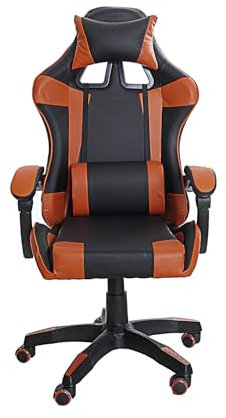 DUPI Silla Gaming Ergonómica de Polipiel, Giratorio 360º, Respaldo Regulable, Cojín Reposacabezas, Reposabrazos Acolchados y Cojín Lumbar. (Rojo)