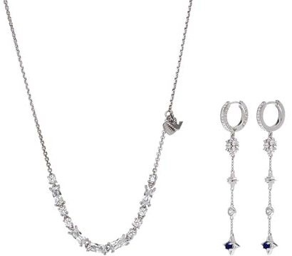 Emporio Armani Damen Sterling Silber Halskette und Ohrringe, Set