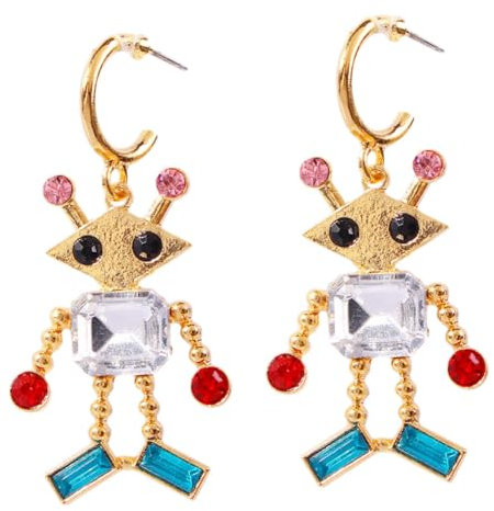 SOIMISS 1 Paar Ohrringe Aus Sterlingsilber Diamant-ohrringe Ufo-ohrringe Ohrstecker Für Damen Geburtstagsfeier Begünstigt Ohrringe Edelsteinohrringe Für Frauen Roboter-ohrringe Colorful