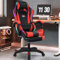 Worparsen Gaming Chair with Footrest, Modern Red Computer Gaming Chairs with Bluetooth Speakers and RGB LED Lights, Adjustable High Back Massage Gamer Chair for Adults Women Men (Black & Red)