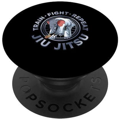 Jiu Jitsu Train Fight Repeat - Grappling BJJ Elefantenmaus PopSockets mit austauschbarem PopGrip