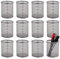 LOLYSIC 12 Pack Metal Pen Pots Mesh Pen Holders Pencil Pots for Desk Pencil Holders for Classroom Office, Silver