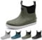 zaxunai Gummistiefel Herren Halbhoch Wasserdicht, Gefüttert Protective Anti-Rutsch Stiefeletten, Grundlegend PVC Chelsea-Stiefel