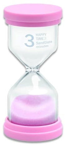 Sablier, Minuterie de Cuisine, Gestion du Temps, Minuteur Sabliers, 3 Minutes Sablier, Colore Kit en Verre Transparent Sablier, pour la Maison, la Cuisine, Rose