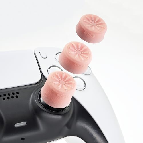 Luck&Link pulgar agarre Kit joystick cover Simulation cover para Switch Pro/PS5 Dualsense/Xbox[XSX/XB1] (Rosa)