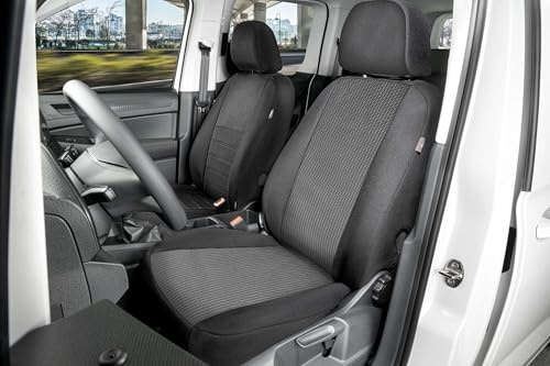 WALSER Transporter Sitzbezüge Universalgröße, Autoschonbezug für 1 Einzelsitz vorne + 1 Kopfstützenbezug, Auto Sitzbezüge aus Premium Jacquard, Einzelsitzbezug Transporter, Auto Sitzauflagen für Van